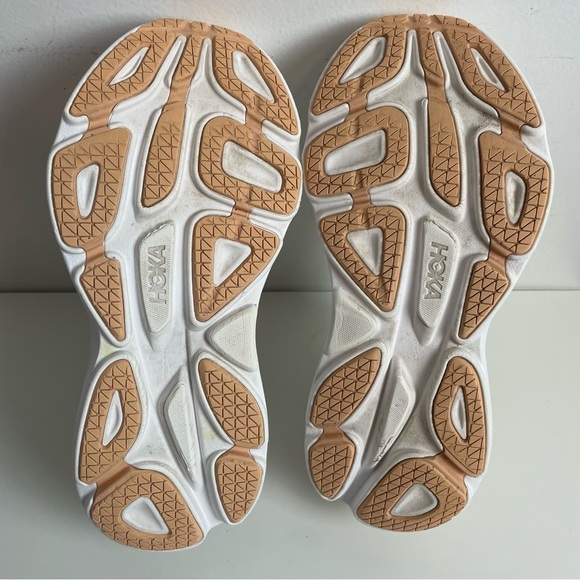 Hoka One One Bondi 8 Womens Size 9.5B White Cantaloupe Sneakers 1127952WLP - Picture 8 of 10